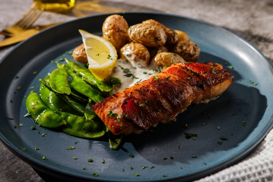 SMOKEY MAPLE & PEPPER BACON WRAPPED JAIL ISLAND® ATLANTIC SALMON